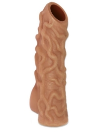 Телесная насадка с венками и открытой головкой Nude Sleeve S - 10 см. - KOKOS - в Сыктывкаре купить с доставкой