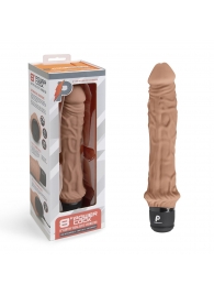 Кофейный вибратор-реалистик 8  Girthy Realistic Vibrator - 24,5 см. - PowerCocks