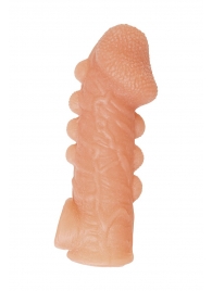 Телесная закрытая насадка с шишечками Cock Sleeve Size M - 15,6 см. - KOKOS - в Сыктывкаре купить с доставкой