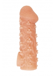 Телесная закрытая насадка с пучками шишечек Cock Sleeve Size S - 13,8 см. - KOKOS - в Сыктывкаре купить с доставкой