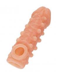 Телесная закрытая насадка с шариками Cock Sleeve Size S - 13,8 см. - KOKOS - в Сыктывкаре купить с доставкой