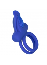 Синее перезаряжаемое эрекционное кольцо Silicone Rechargeable Dual Pleaser Enhancer - California Exotic Novelties - в Сыктывкаре купить с доставкой