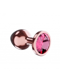 Пробка цвета розового золота с малиновым кристаллом Diamond Ruby Shine S - 7,2 см. - Lola Games - купить с доставкой в Сыктывкаре