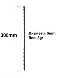 Черный уретральный расширитель - 30 см. - Rubber Tech Ltd - купить с доставкой в Сыктывкаре