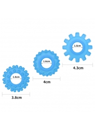 Набор из 3 голубых, светящихся в темноте эрекционных колец Lumino Play - Lovetoy - в Сыктывкаре купить с доставкой