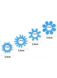 Набор из 4 голубых, светящихся в темноте эрекционных колец Lumino Play - Lovetoy - в Сыктывкаре купить с доставкой