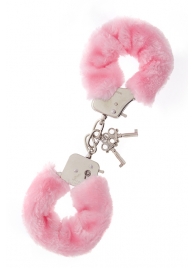 Металлические наручники с розовой меховой опушкой METAL HANDCUFF WITH PLUSH PINK - Dream Toys - купить с доставкой в Сыктывкаре