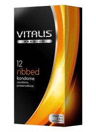 Ребристые презервативы VITALIS PREMIUM ribbed - 12 шт. - Vitalis - купить с доставкой в Сыктывкаре