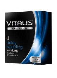Презервативы VITALIS PREMIUM delay   cooling с охлаждающим эффектом - 3 шт. - Vitalis - купить с доставкой в Сыктывкаре