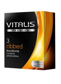Ребристые презервативы VITALIS PREMIUM ribbed - 3 шт. - Vitalis - купить с доставкой в Сыктывкаре