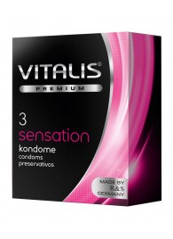 Презервативы с пупырышками и кольцами VITALIS PREMIUM sensation - 3 шт. - Vitalis - купить с доставкой в Сыктывкаре