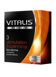 Презервативы VITALIS PREMIUM stimulation   warming с согревающим эффектом - 3 шт. - Vitalis - купить с доставкой в Сыктывкаре