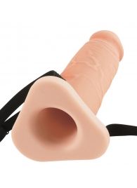 Телесный реалистичный фаллоимитатор с полостью Silicone Hollow Extension - 20 см. - Pipedream - купить с доставкой в Сыктывкаре