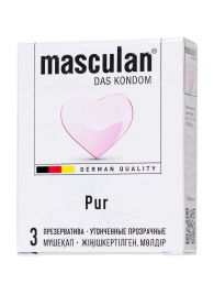 Супертонкие презервативы Masculan Pur - 3 шт. - Masculan - купить с доставкой в Сыктывкаре