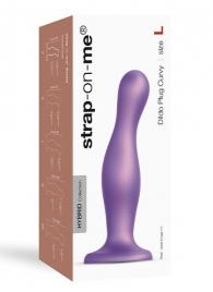 Фиолетовая насадка Strap-On-Me Dildo Plug Curvy size L - Strap-on-me - купить с доставкой в Сыктывкаре