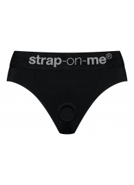 Черные трусики для насадок Heroine Lingerie Harness - size L - Strap-on-me - купить с доставкой в Сыктывкаре