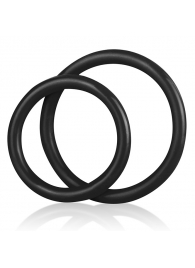 Набор из двух черных силиконовых колец разного диаметра SILICONE COCK RING SET - BlueLine - в Сыктывкаре купить с доставкой
