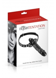 Черный кляп-фаллоимитатор Double Penis Gag - Fetish Tentation - купить с доставкой в Сыктывкаре