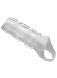 Насадка на пенис с кольцом для мошонки Clear Sensations Enhancer Sex Sleeve - 11,5 см. - XR Brands - в Сыктывкаре купить с доставкой