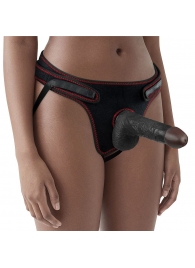 Женский темнокожий страпон Easy Strapon Set 7 Inch - 18 см. - Lovetoy - купить с доставкой в Сыктывкаре