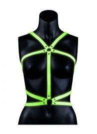 Портупея Body Harness с неоновым эффектом - размер L-XL - Shots Media BV - купить с доставкой в Сыктывкаре