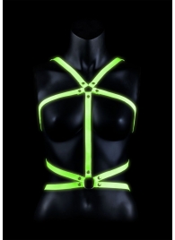 Портупея Body Harness с неоновым эффектом - размер L-XL - Shots Media BV - купить с доставкой в Сыктывкаре