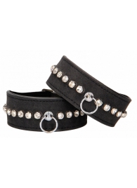 Черные поножи Diamond Studded Ankle Cuffs - Shots Media BV - купить с доставкой в Сыктывкаре