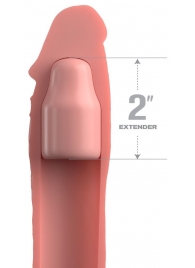 Телесная насадка-удлинитель 2 Inch Silicone X-tension with Strap - 20,3 см. - Pipedream - в Сыктывкаре купить с доставкой