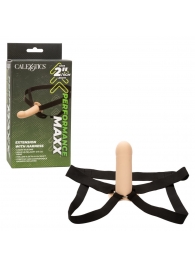 Телесный фаллопротез из силикона Extension with Harness - 15,75 см. - California Exotic Novelties - купить с доставкой в Сыктывкаре