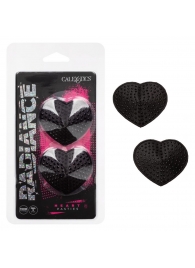 Черные пэстисы в форме сердечек Heart Pasties - California Exotic Novelties - купить с доставкой в Сыктывкаре