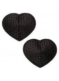 Черные пэстисы в форме сердечек Heart Pasties - California Exotic Novelties - купить с доставкой в Сыктывкаре