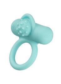 Аквамариновое эрекционное виброкольцо Silicone Rechargeable Nubby Lover’s Delight - California Exotic Novelties - в Сыктывкаре купить с доставкой