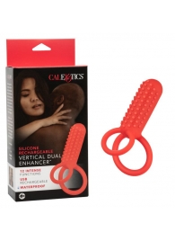 Красное эрекционное кольцо Silicone Rechargeable Vertical Dual Enhancer - California Exotic Novelties - в Сыктывкаре купить с доставкой