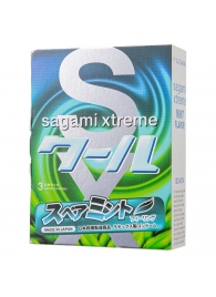 Презервативы Sagami Xtreme Mint с ароматом мяты - 3 шт. - Sagami - купить с доставкой в Сыктывкаре