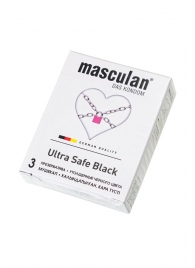 Ультрапрочные презервативы Masculan Ultra Safe Black - 3 шт. - Masculan - купить с доставкой в Сыктывкаре