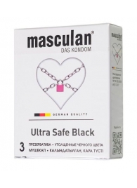 Ультрапрочные презервативы Masculan Ultra Safe Black - 3 шт. - Masculan - купить с доставкой в Сыктывкаре