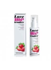 Съедобное согревающее массажное масло Love Me Tender Strawberry с ароматом клубники - 100 мл. - Love to Love - купить с доставкой в Сыктывкаре