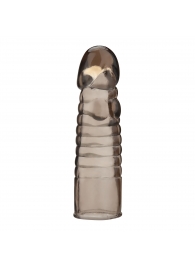 Дымчатая насадка-удлинитель Ribbed Realistic Penis Enhancing Sleeve Extension - 15,2 см. - BlueLine - в Сыктывкаре купить с доставкой