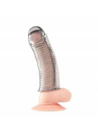 Текстурированная насадка на пенис Clear Textured Penis Enhancing Sleeve Extension - 16,5 см. - BlueLine - в Сыктывкаре купить с доставкой