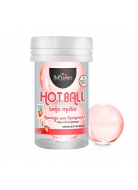 Лубрикант на масляной основе Hot Ball Beija Muito с ароматом клубники и шампанского (2 шарика по 3 гр.) - HotFlowers - купить с доставкой в Сыктывкаре