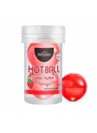 Лубрикант на масляной основе Hot Ball Beija Muito с ароматом клубники (2 шарика по 3 гр.) - HotFlowers - купить с доставкой в Сыктывкаре