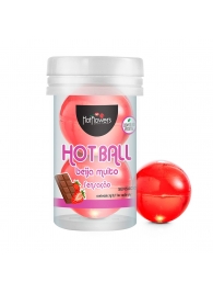 Лубрикант на масляной основе Hot Ball Beija Muito с ароматом шоколада и клубники (2 шарика по 3 гр.) - HotFlowers - купить с доставкой в Сыктывкаре