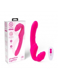 Розовый безремневой страпон на радиоуправлении Strapless Together - 22 см. - Together Toy - купить с доставкой в Сыктывкаре