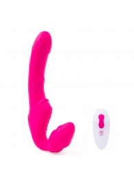 Розовый безремневой страпон на радиоуправлении Strapless Together - 22 см. - Together Toy - купить с доставкой в Сыктывкаре