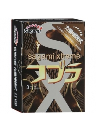 Суженные к основанию презервативы Sagami Xtreme COBRA - 3 шт. - Sagami - купить с доставкой в Сыктывкаре