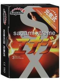 Презервативы Sagami Xtreme ENERGY с ароматом энергетика - 3 шт. - Sagami - купить с доставкой в Сыктывкаре