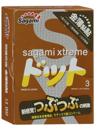 Презервативы Sagami Xtreme FEEL UP с точечной текстурой и линиями прилегания - 3 шт. - Sagami - купить с доставкой в Сыктывкаре