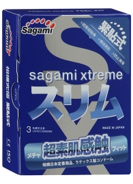 Розовые презервативы Sagami Xtreme FEEL FIT 3D - 3 шт. - Sagami - купить с доставкой в Сыктывкаре