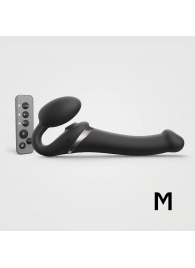Черный безремневой страпон Multi Orgasm Size M с клиторальной стимуляцией - Strap-on-me - купить с доставкой в Сыктывкаре