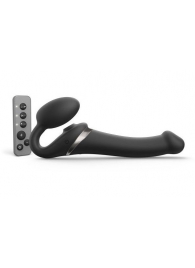 Черный безремневой страпон Multi Orgasm Size M с клиторальной стимуляцией - Strap-on-me - купить с доставкой в Сыктывкаре